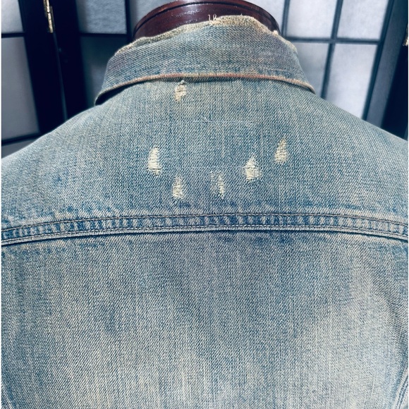 AllSaints Distressed Denim Trucker Jacket - Picture 3 of 10